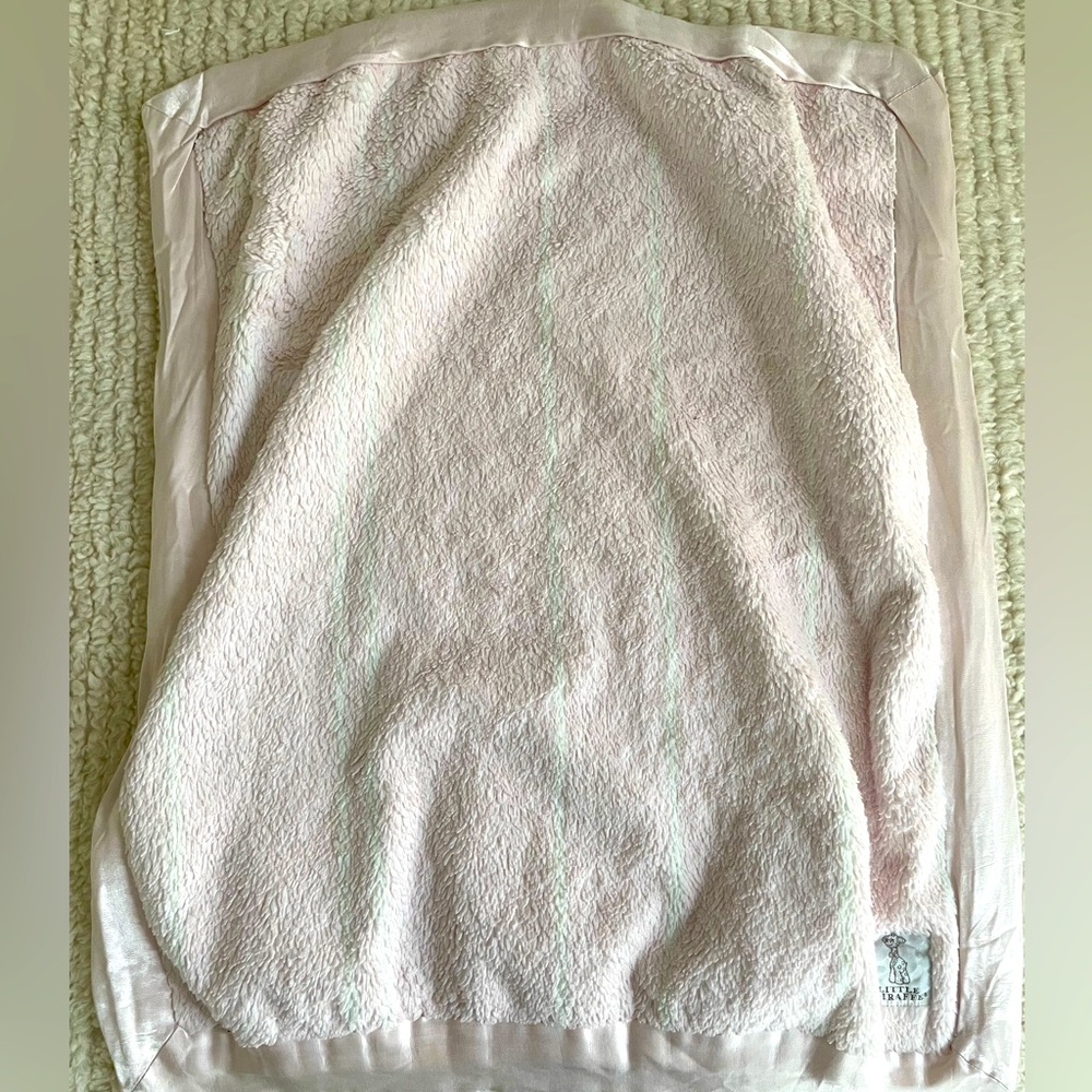 Little giraffe luxury chenille Pink Baby Blanket